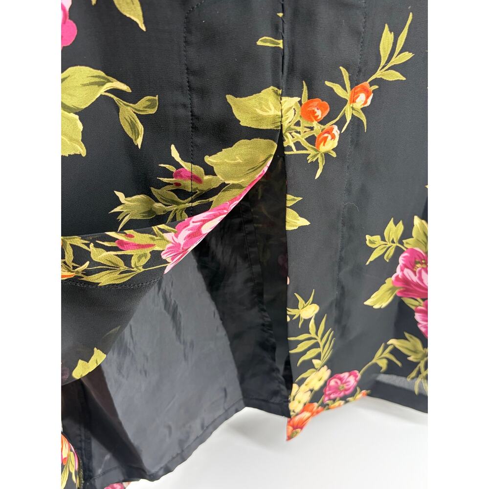 Vintage 90s Olivia Rose Floral Maxi Dress Black‎ Sleeveless Size 14P - Picture 8 of 9